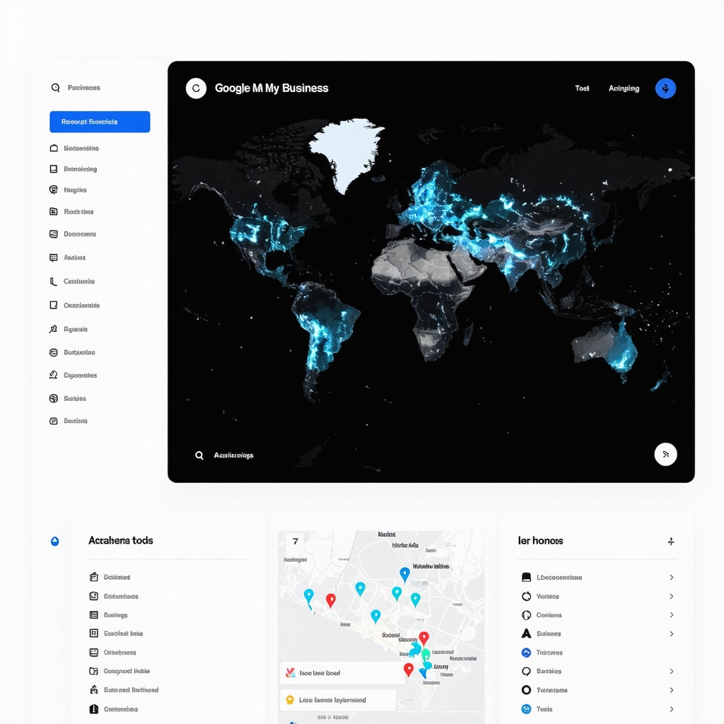 Dashboard showing AI analytics and automation tools for Google My Business with local and hyperlocal SEO data