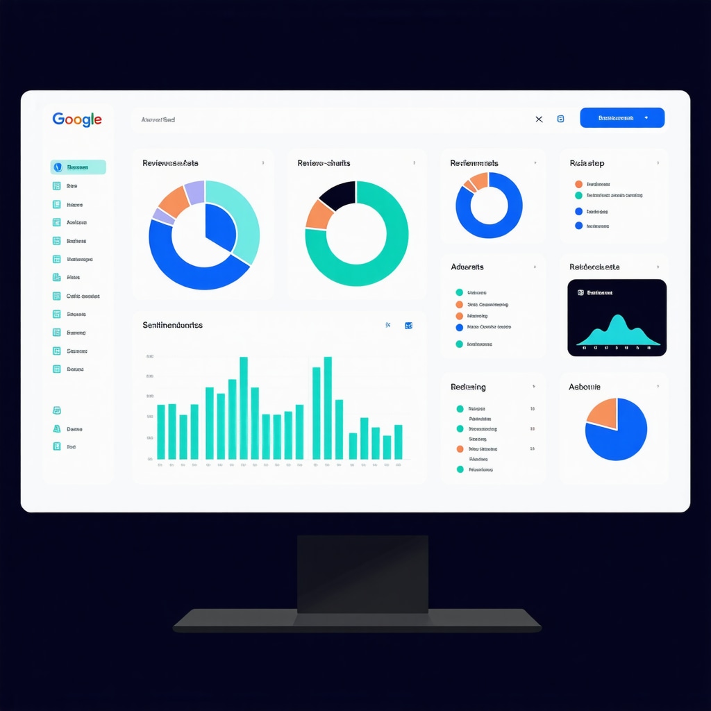 Dashboard showing AI-driven sentiment analysis and local SEO metrics for Google My Business reviews