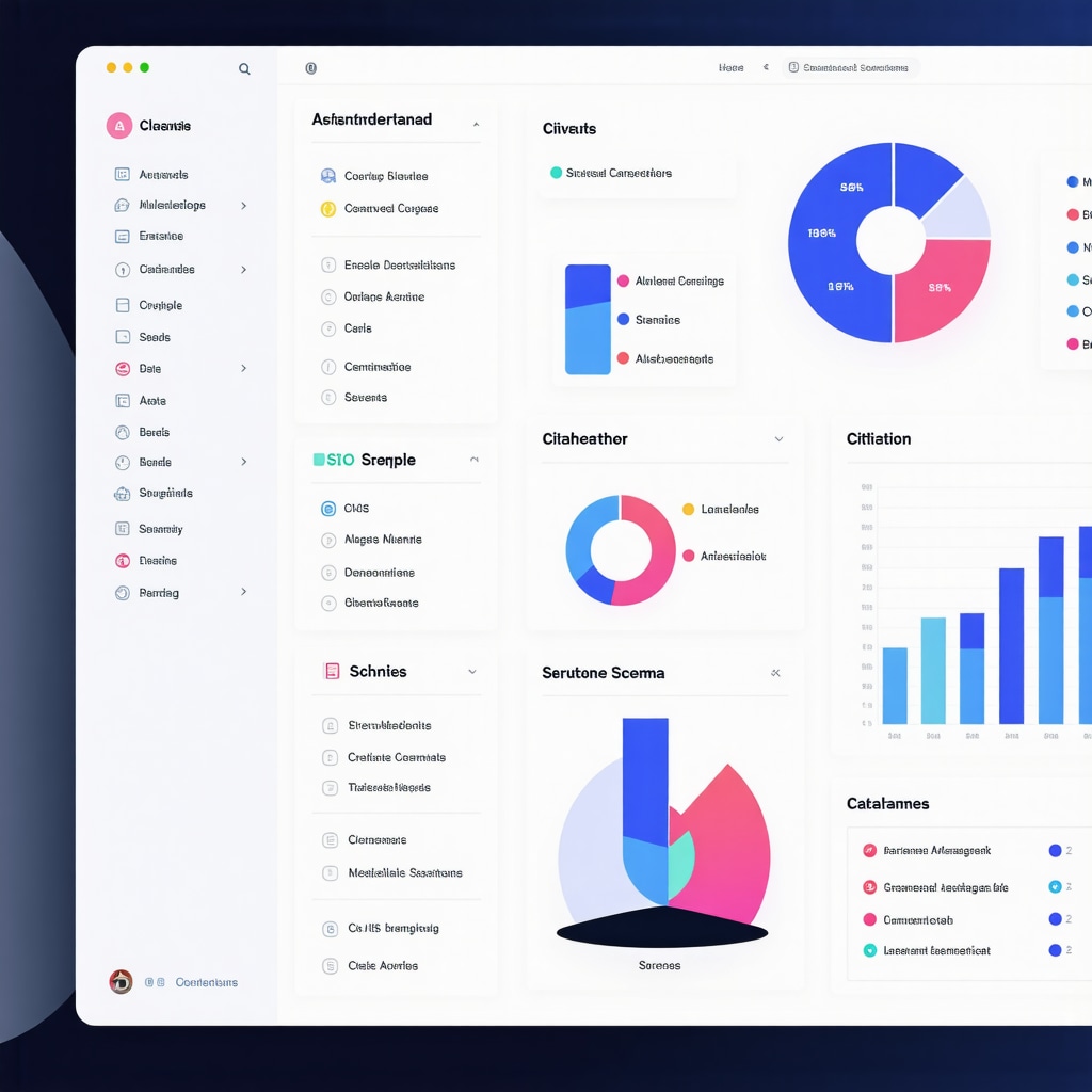 Digital dashboard depicting AI analytics for citation management and semantic SEO enhancements
