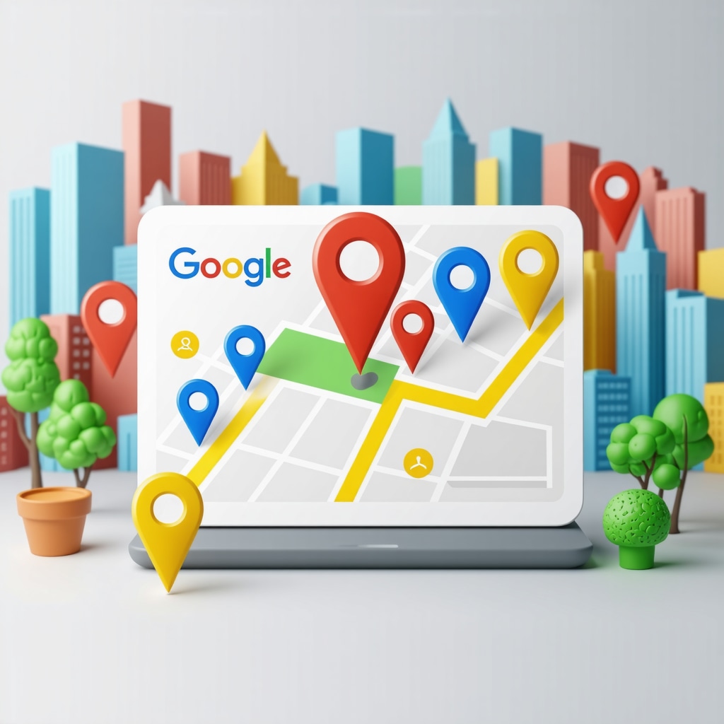 Dashboard displaying GMB insights with AI elements and local search data visualization