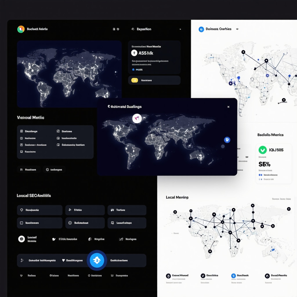 Futuristic AI-driven dashboard visualizing GMB backlink profiles and local SEO data analytics