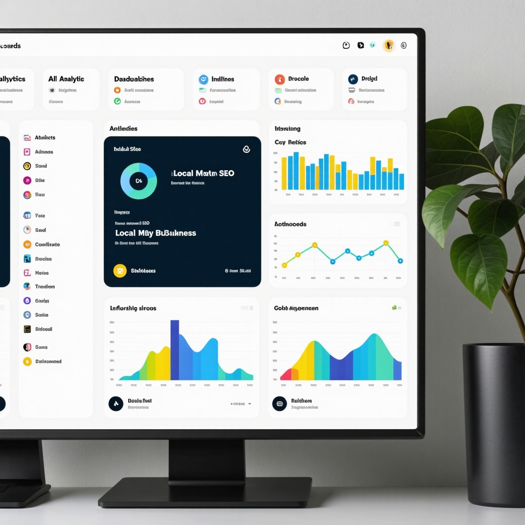 Digital dashboard showcasing AI-driven local SEO metrics and Google My Business performance