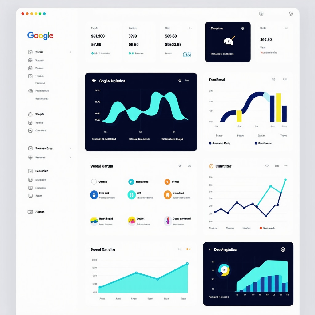 Digital dashboard showing integrated Google Business Profile insights, AI analytics, and multi-channel marketing data