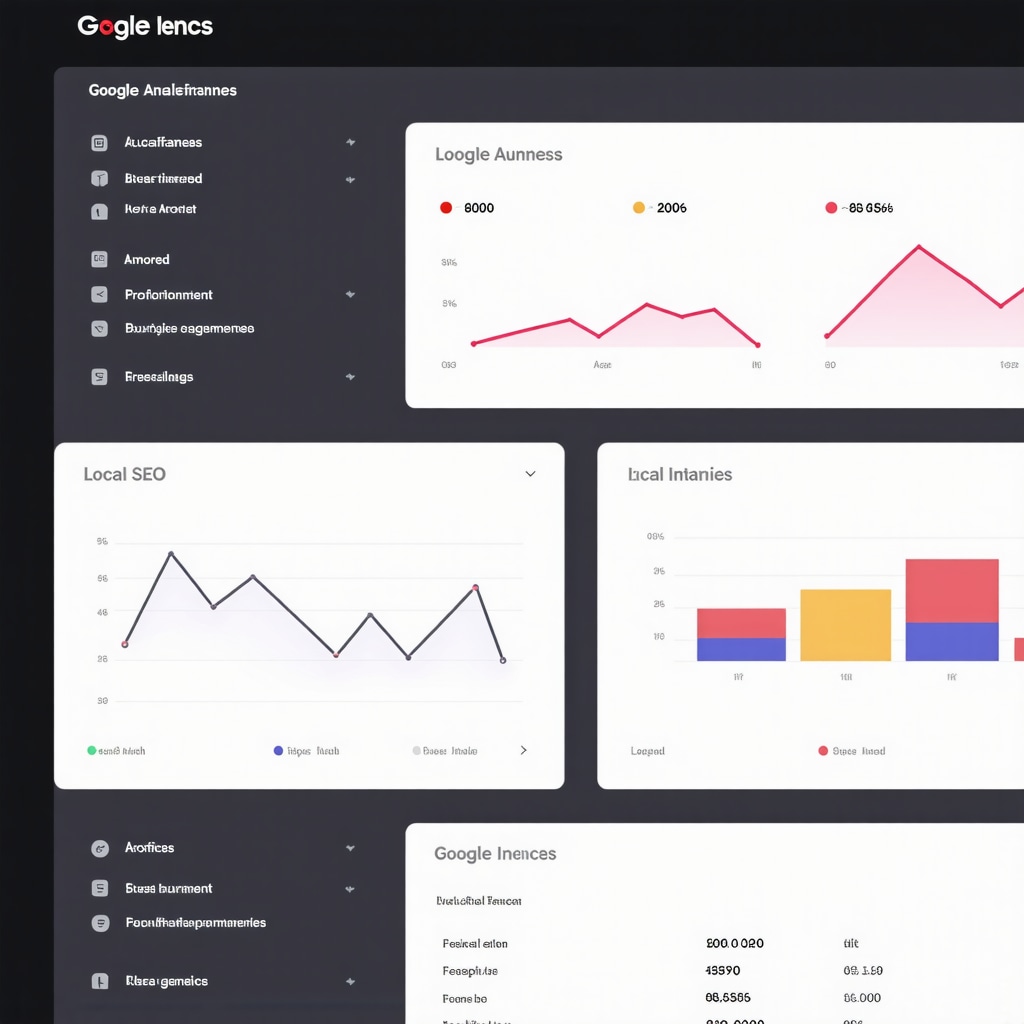 Dashboard displaying Google Business Profile performance metrics and analytics for local SEO