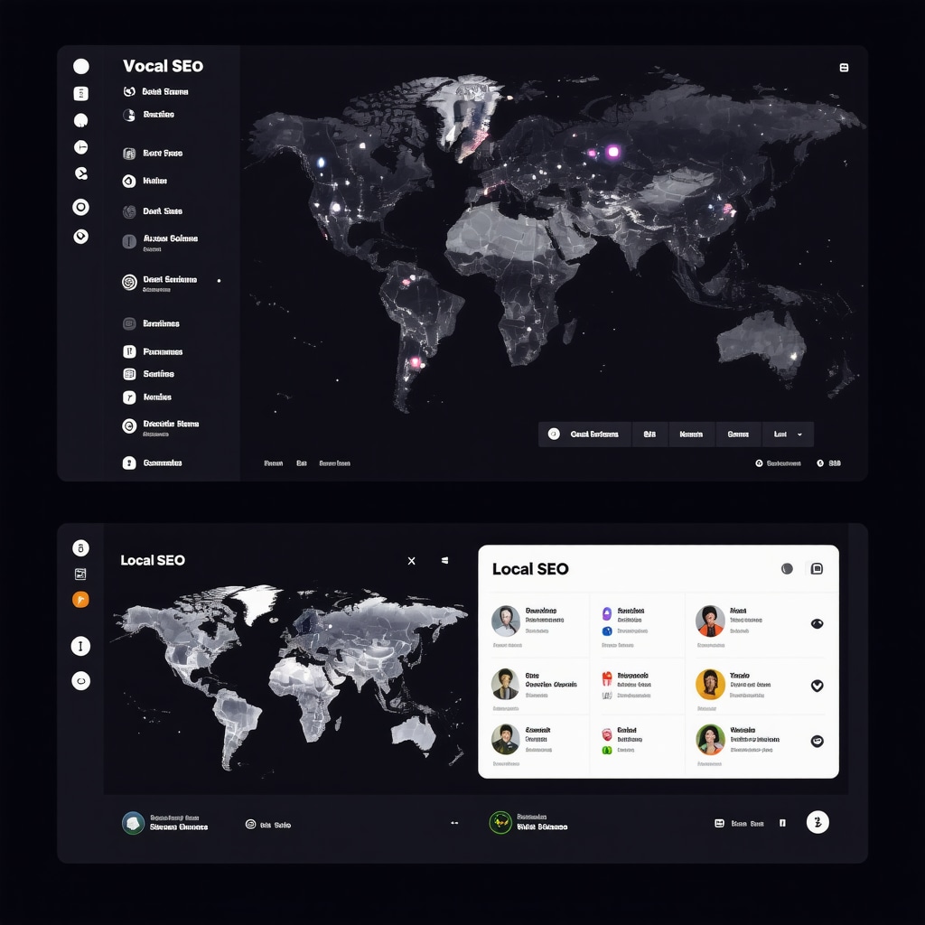 Digital marketing dashboard illustrating AI-powered local SEO and Google My Business multi-location management