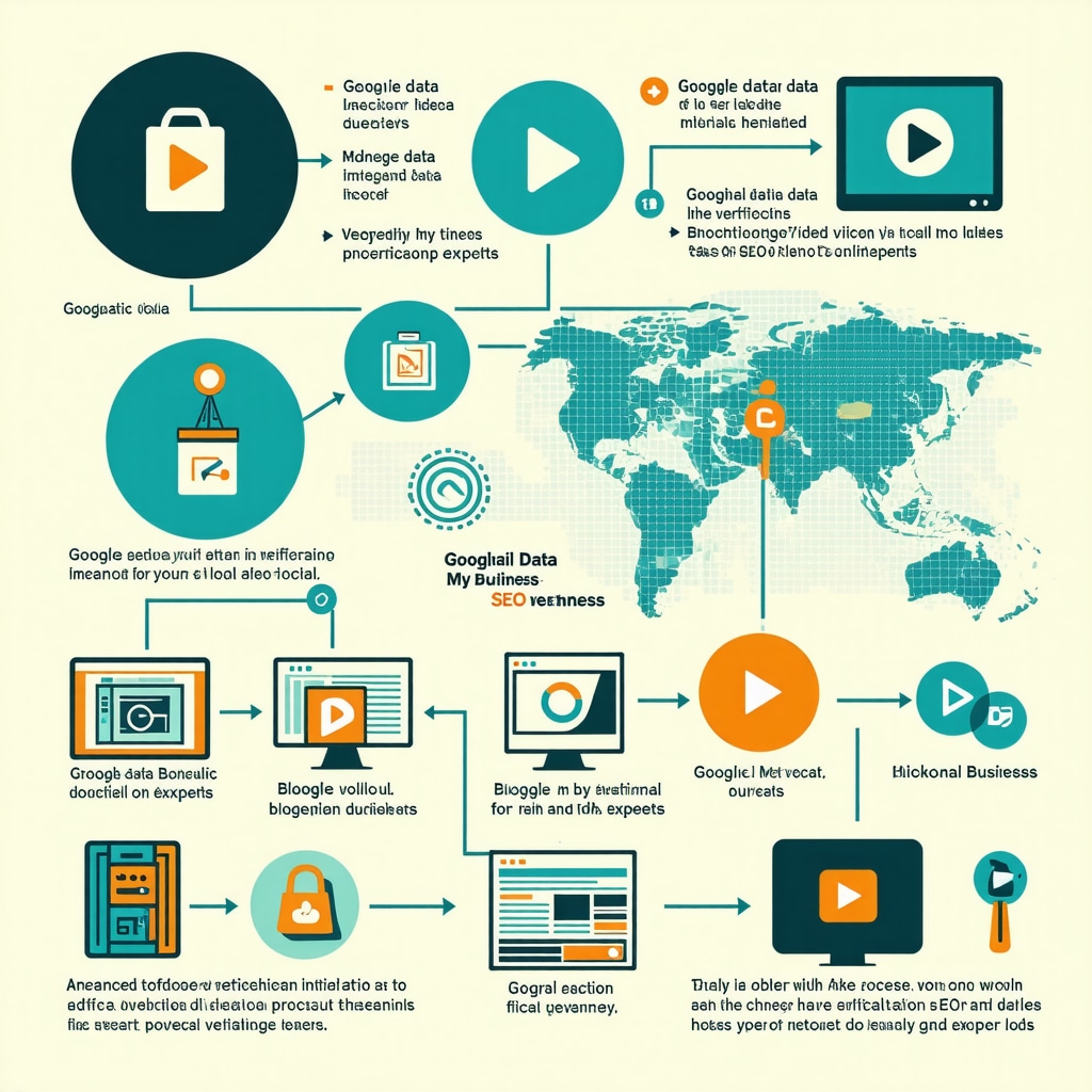Infographic showing geospatial data, video verification, and blockchain for GMB verification