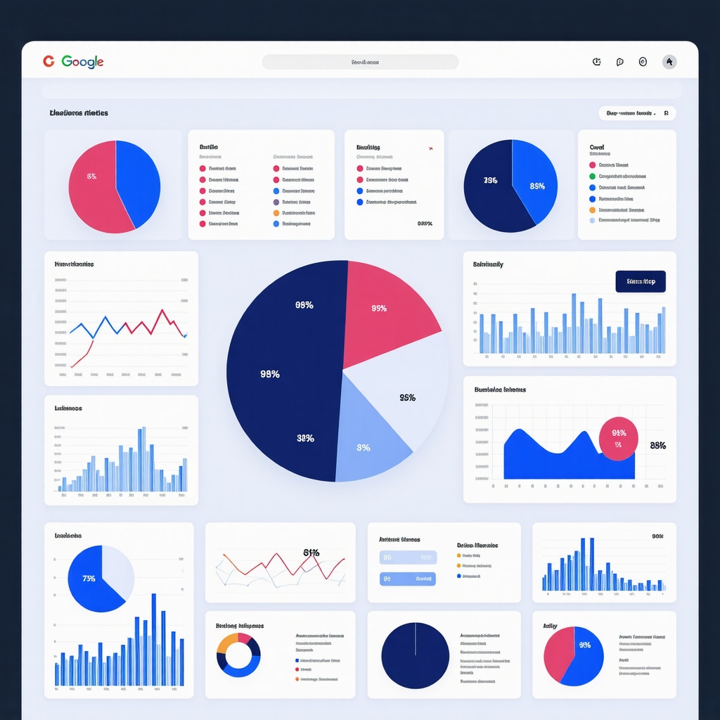 Digital dashboard showing behavioral analytics and schema markup for Google My Business optimization