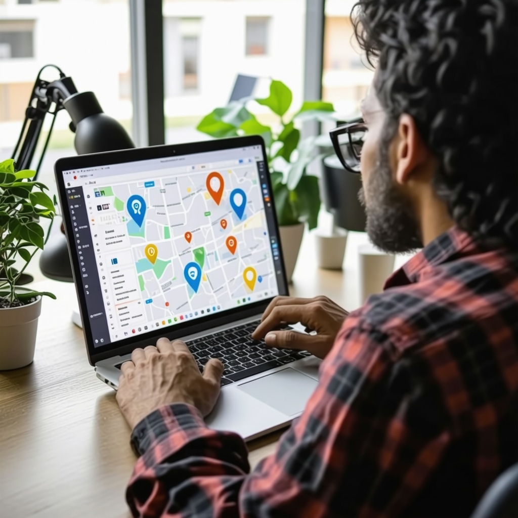 Digital marketer reviewing behavioral analytics and voice search data for hyperlocal SEO optimization