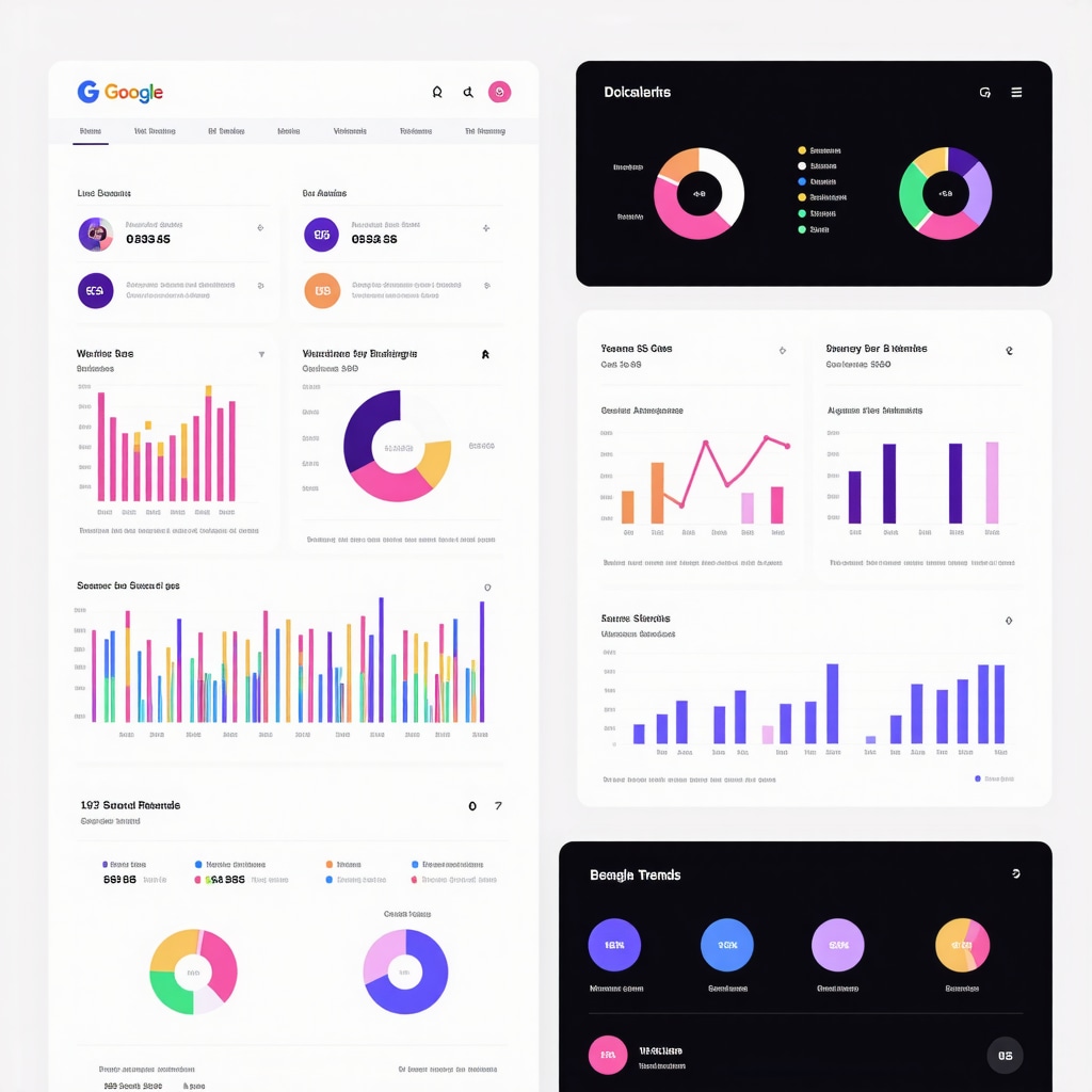 Dashboard with graphs and metrics illustrating predictive analytics for GMB category optimization