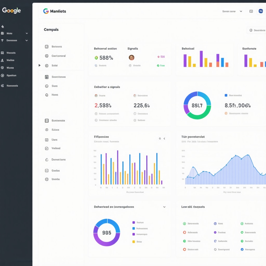 Dashboard showing Google Business user engagement metrics and local SEO data