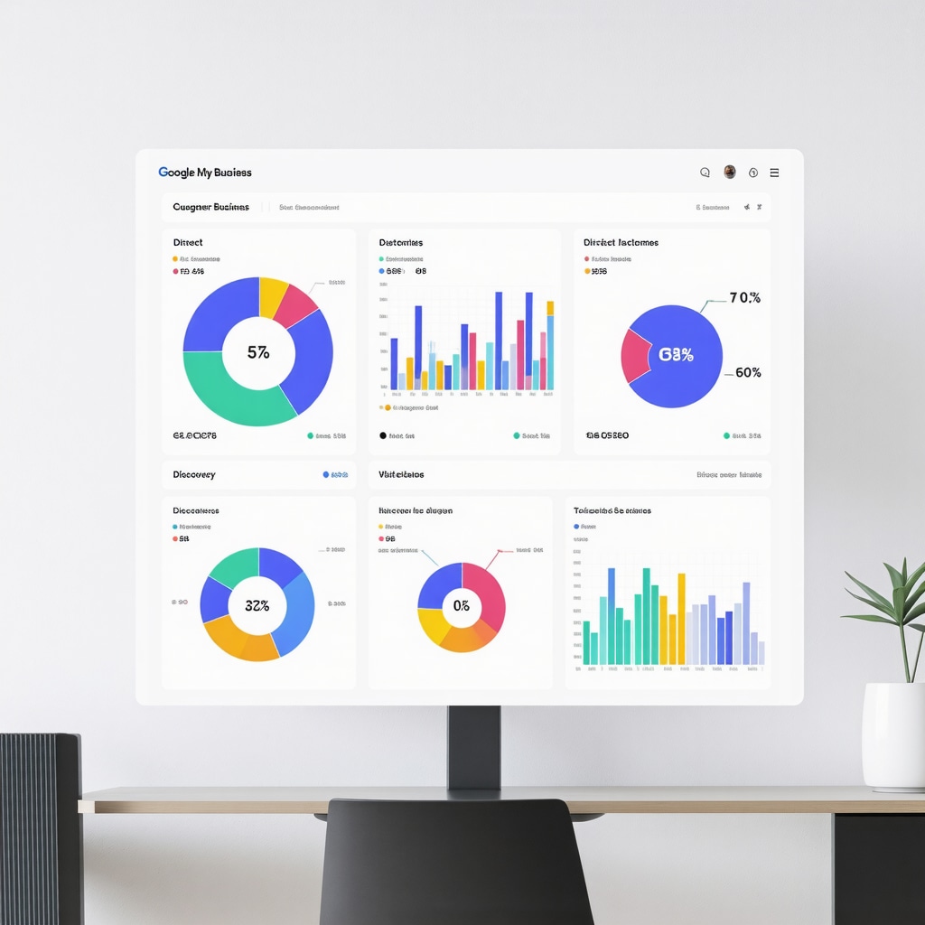 Screenshot of Google My Business Insights dashboard showing customer engagement and search metrics for local SEO optimization