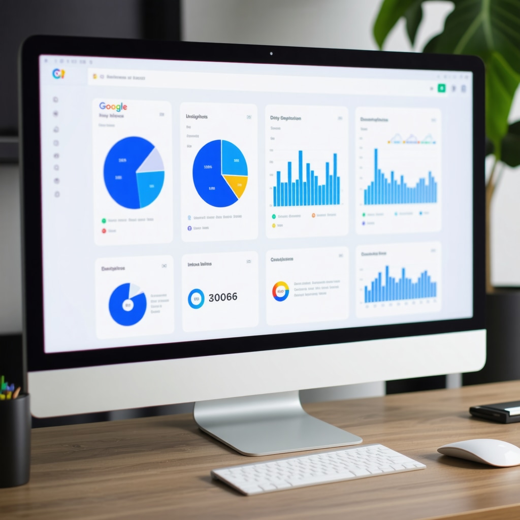 Dashboard showing Google My Business Insights analytics and API integration for local marketing