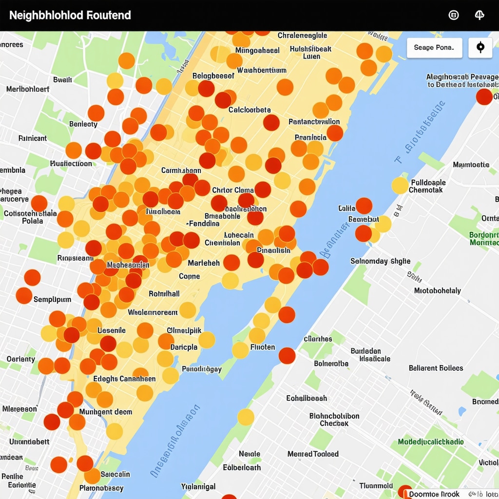 Heatmap showing detailed local user interactions on a business website for hyperlocal SEO