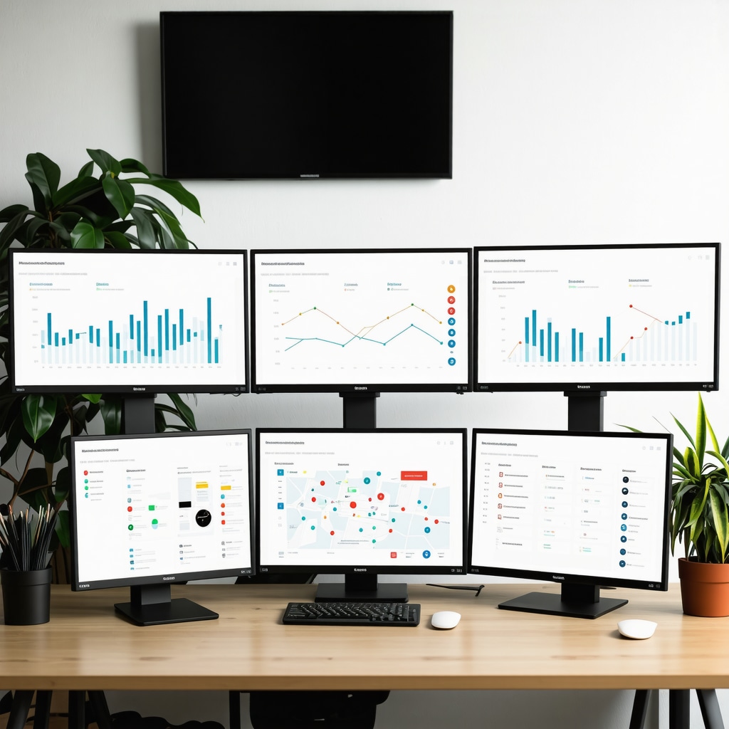 Dashboard displaying real-time hyperlocal SEO analytics with neighborhood maps and sentiment graphs