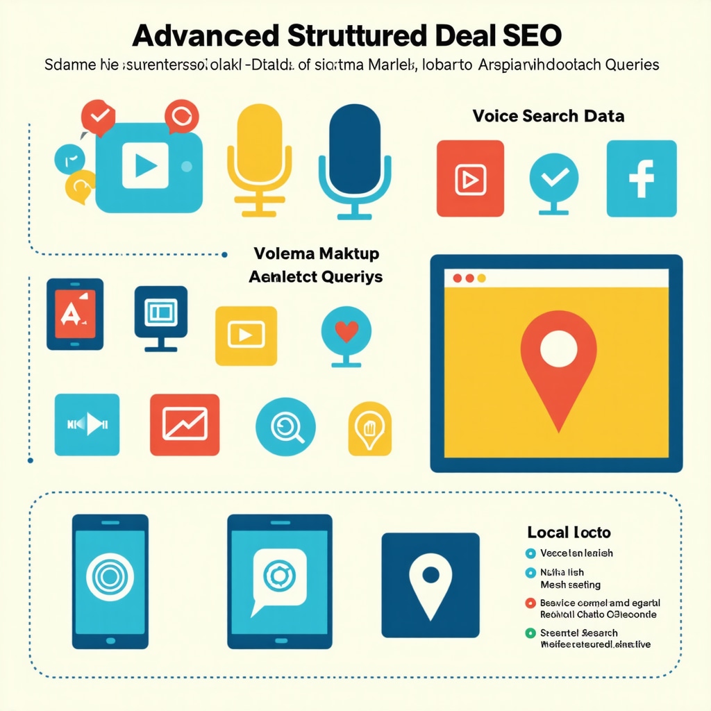 Infographic showing advanced structured data, voice search optimization, and local SEO algorithm updates