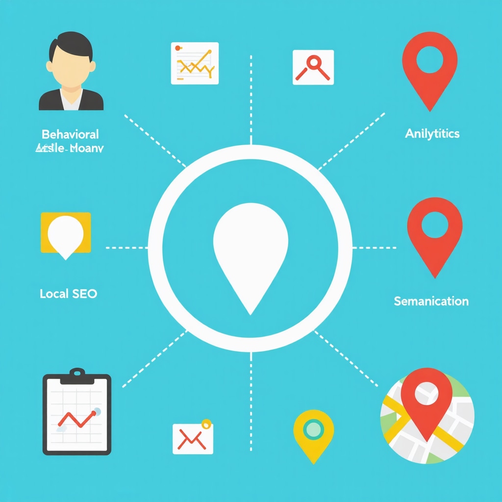 Infographic depicting the integration of behavioral data and semantic search strategies enhancing local SEO performance