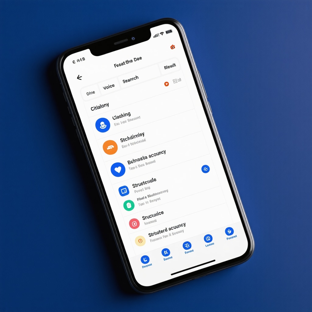 Mobile device showcasing local business listings optimized for voice search and structured data
