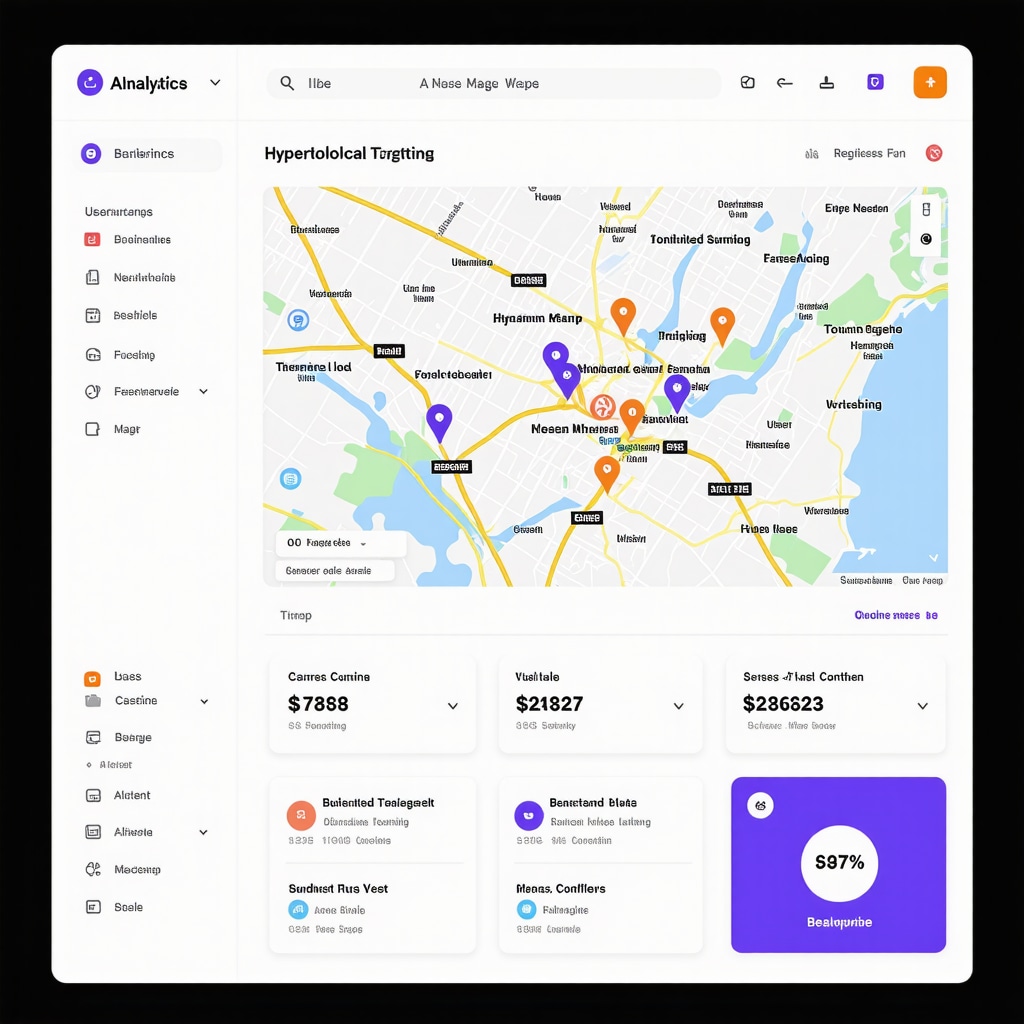 Dashboard displaying AI-driven local SEO analytics and hyperlocal maps for GMB optimization