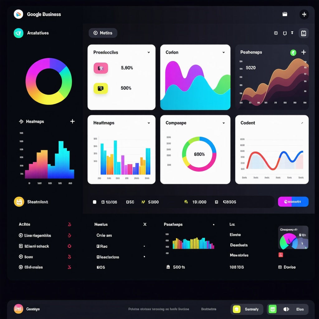 Digital dashboard showing AI and behavioral metrics for optimizing Google Business profiles