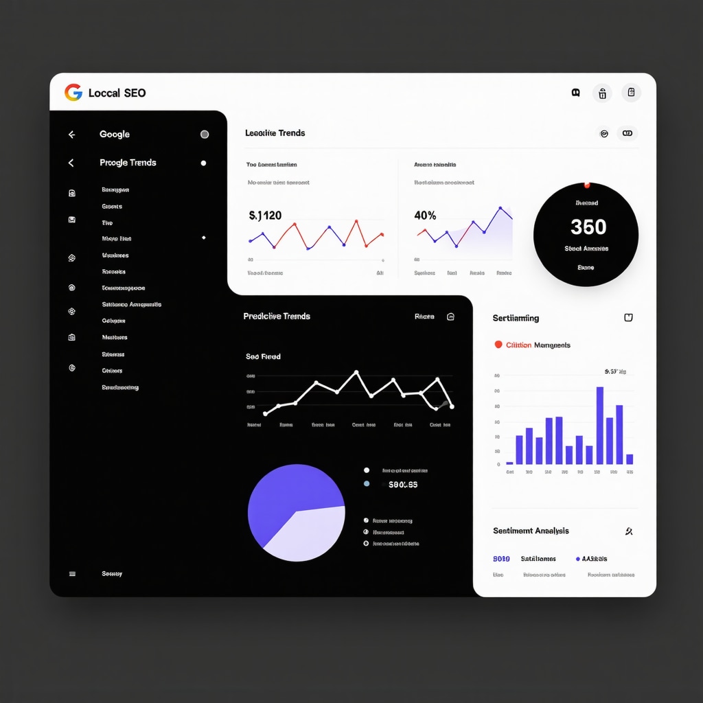 Dashboard displaying AI-powered local SEO analytics and predictive insights for Google Business Profile