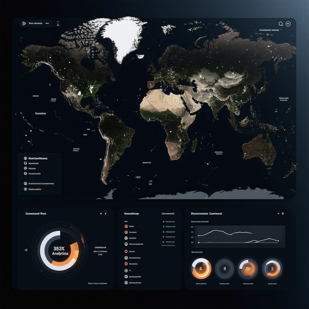 Dashboard displaying AI-powered local keyword analytics with maps and heatmaps for Google Business profiles
