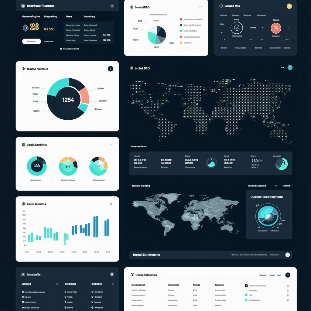 Digital dashboard showing AI-driven citation analytics and local SEO metrics
