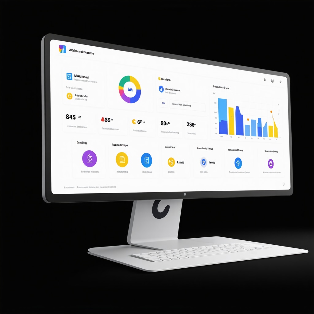 Digital marketing dashboard showing AI analytics, voice search, and local link building for GMB optimization