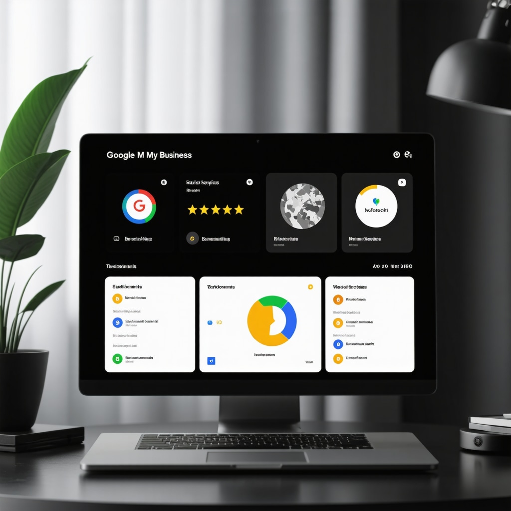 Futuristic AI-powered dashboard showcasing sentiment analysis and video review integration for Google My Business optimization