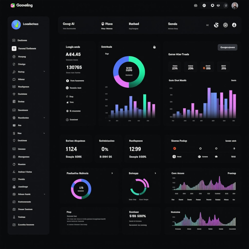 Dashboard showing AI-powered analytics and schema markup for Google My Business optimization