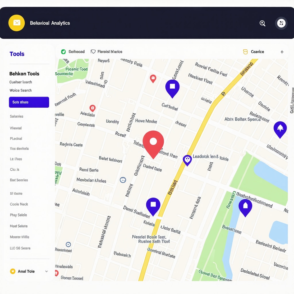 Digital dashboard depicting behavioral analytics and automation tools for local SEO