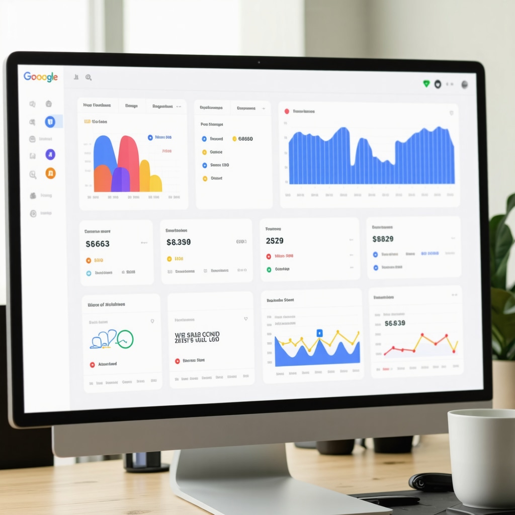 Dashboard displaying Google My Business SEO analytics and local search performance metrics