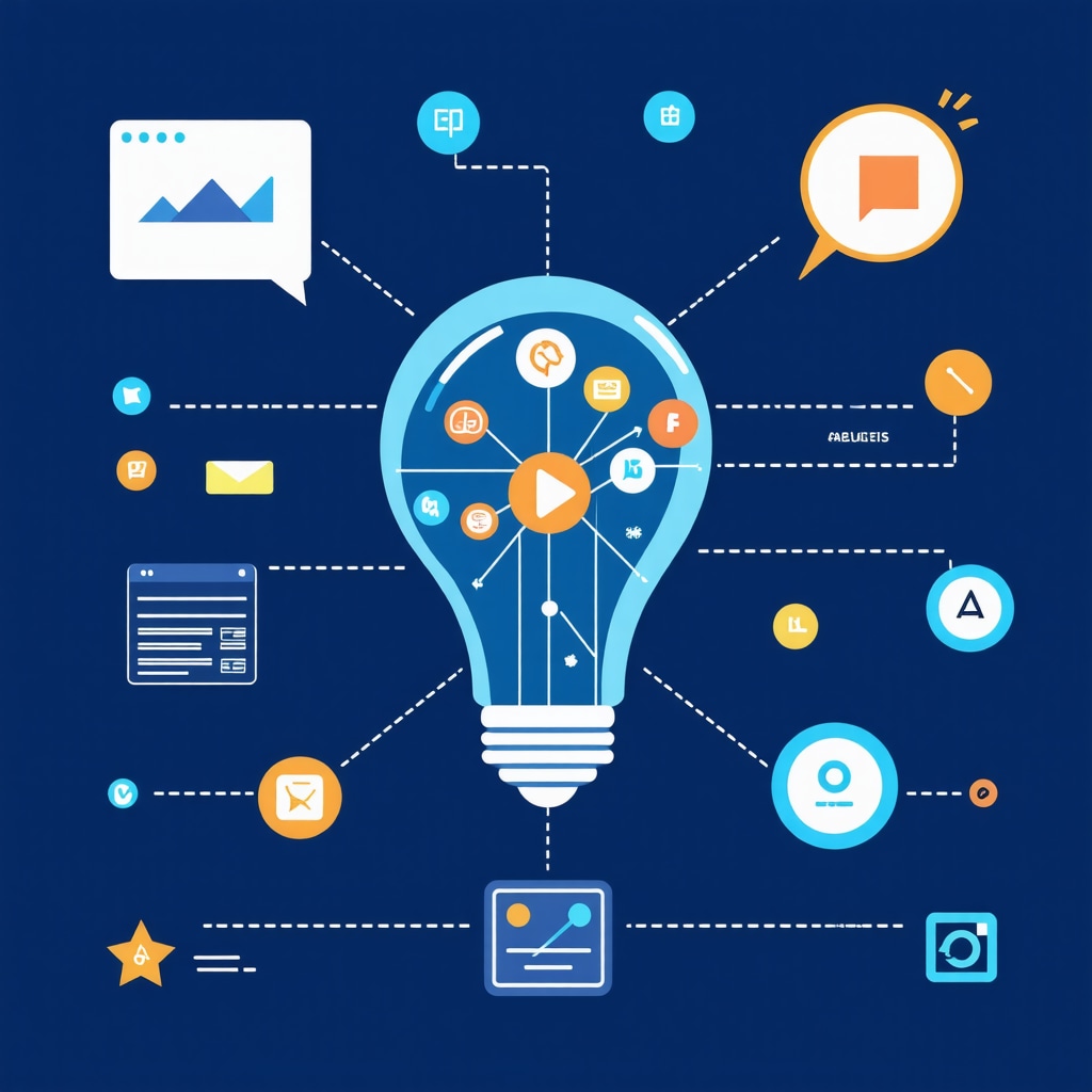 Infographic showing semantic SEO, structured data, predictive analytics and AI review management for Google My Business