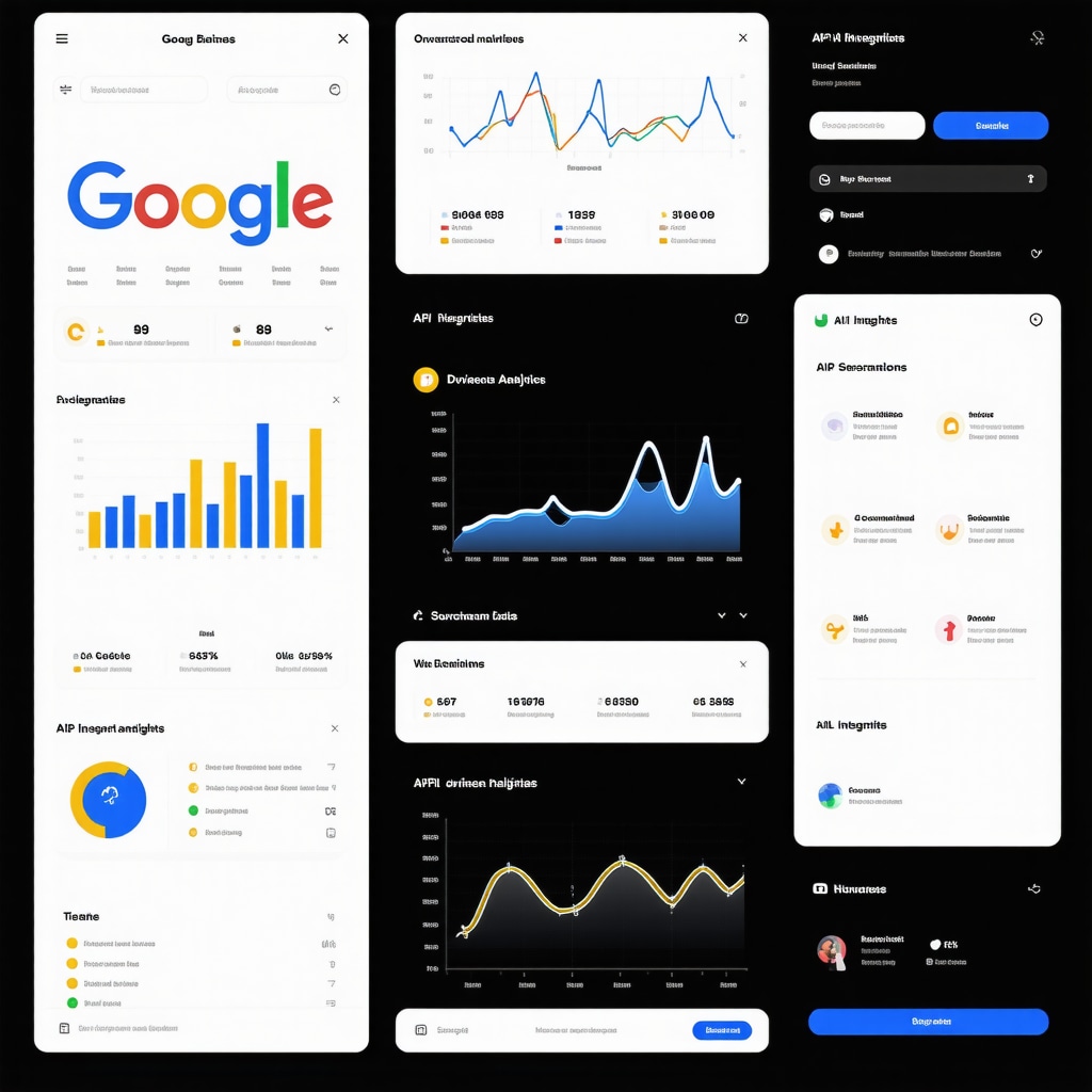 Digital dashboard showcasing GMB analytics, AI insights, and API integrations for sophisticated local SEO optimization