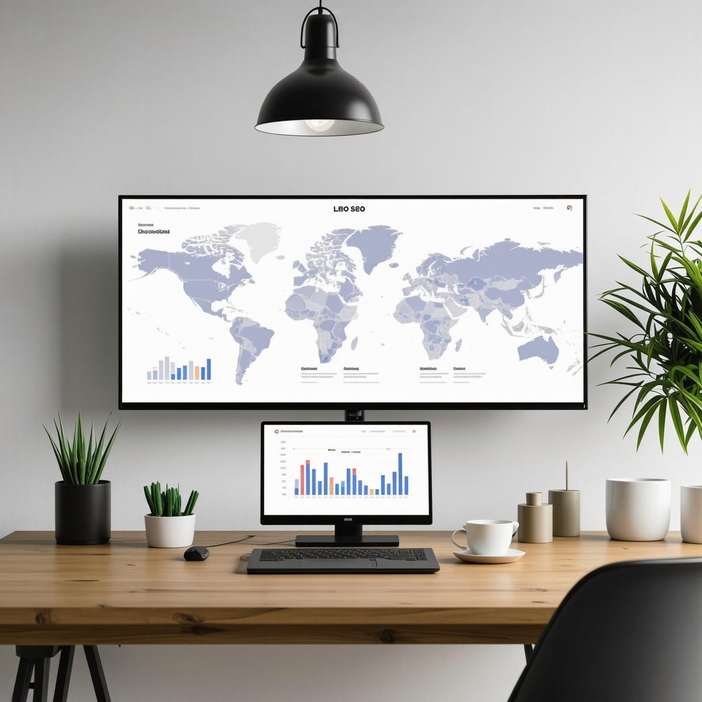 Digital dashboard showing maps, graphs, and AI-driven local SEO data for hyperlocal marketing