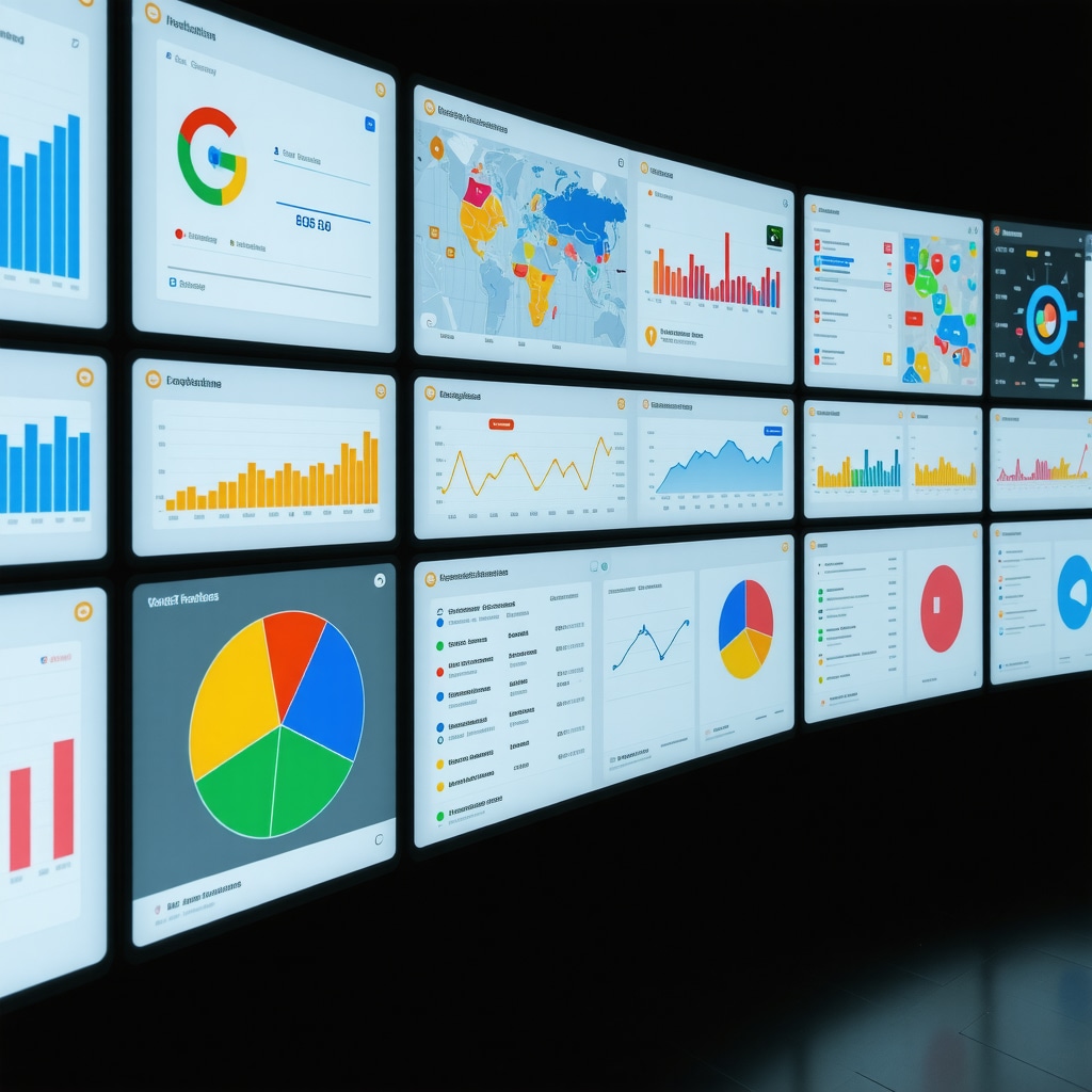 Dashboard showcasing predictive analytics, geospatial heatmaps, and anomaly alerts for GMB performance