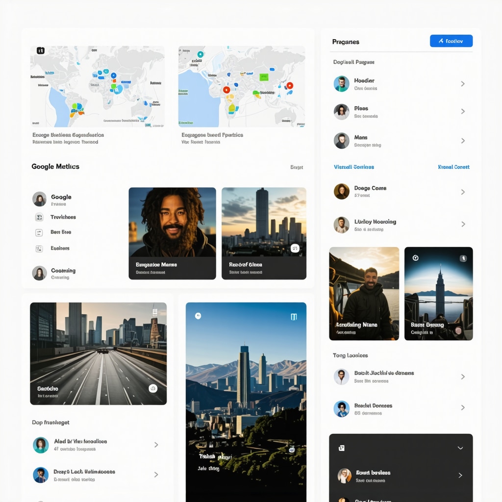 Digital marketing dashboard showcasing advanced Google Business Profile analytics and media management