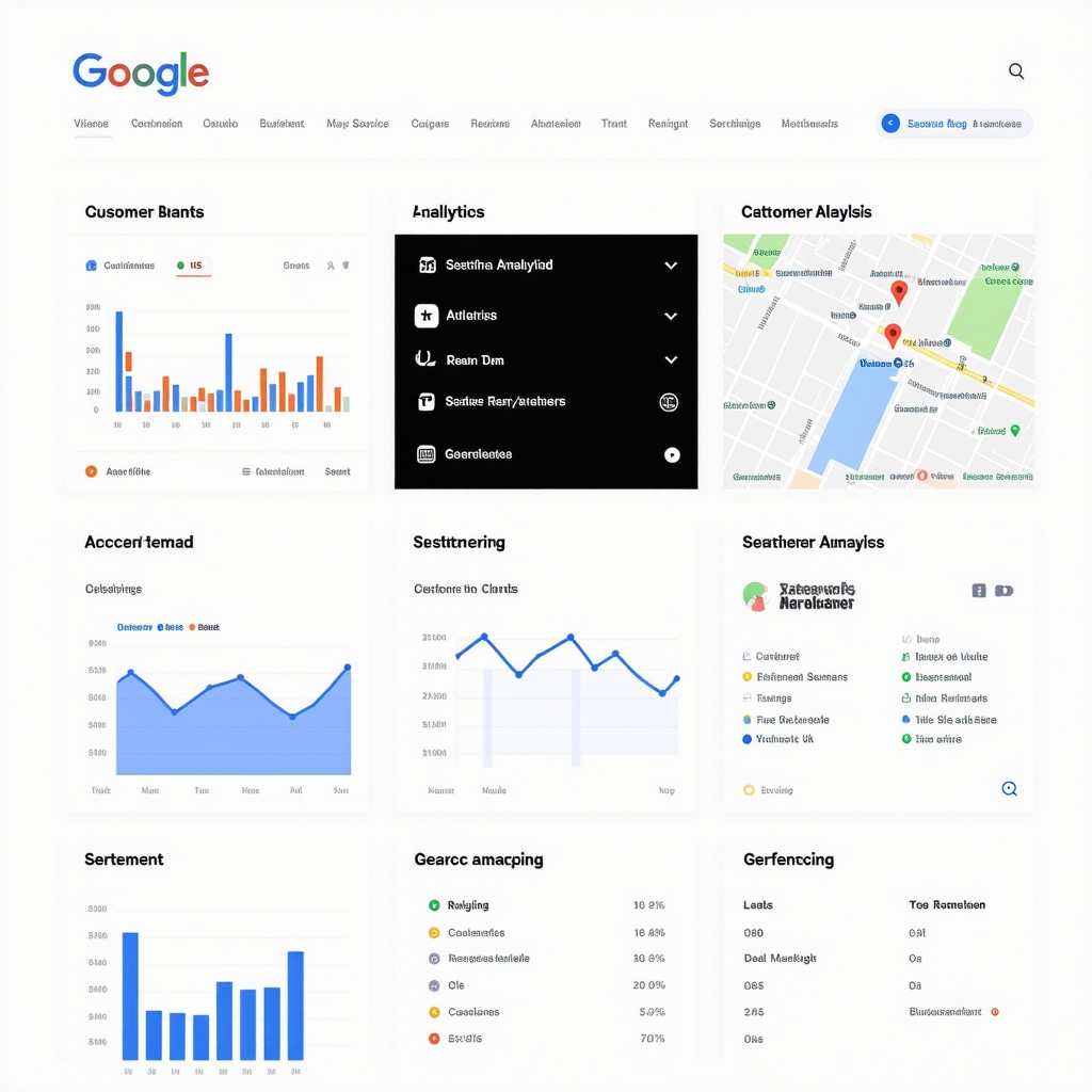 Dashboard displaying advanced Google My Business data analytics and geo-fencing strategies