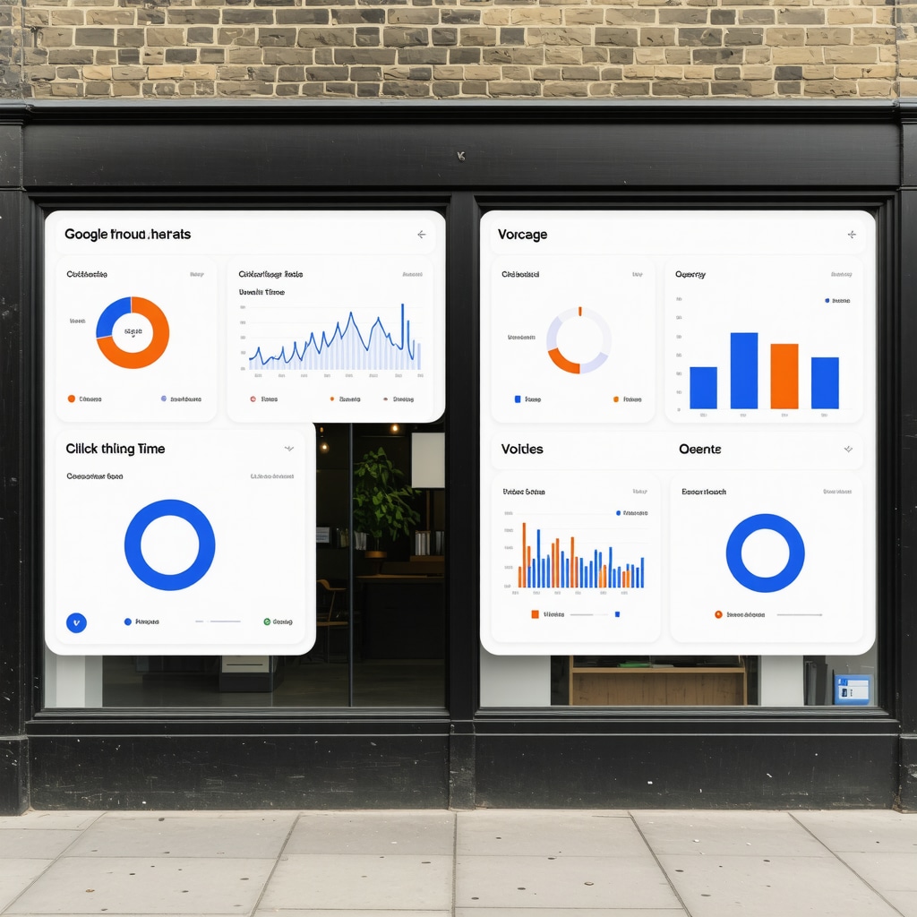 Dashboard displaying behavioral metrics and voice search optimization insights for Google My Business