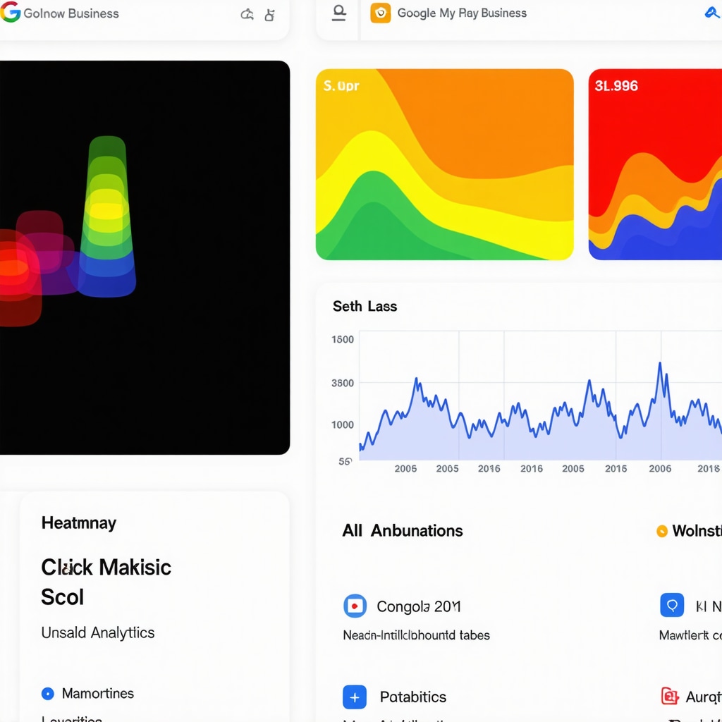 Heatmap analytics overlay illustrating user interaction hotspots on a Google My Business profile