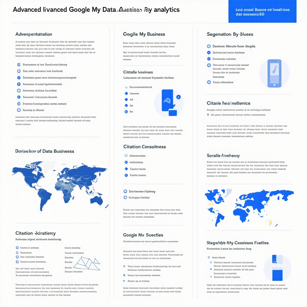 Infographic of Google My Business data segmentation and citation consistency for SEO