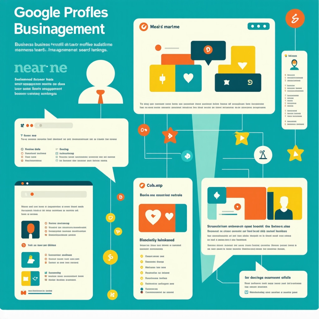 Infographic depicting how structured data and user behavior improve Google Business Profile rankings in 'near me' searches