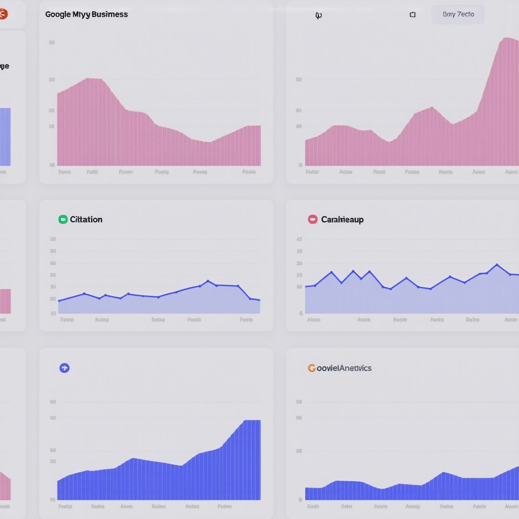 Dashboard displaying Google Business Profile analytics combined with citation management data and heatmaps