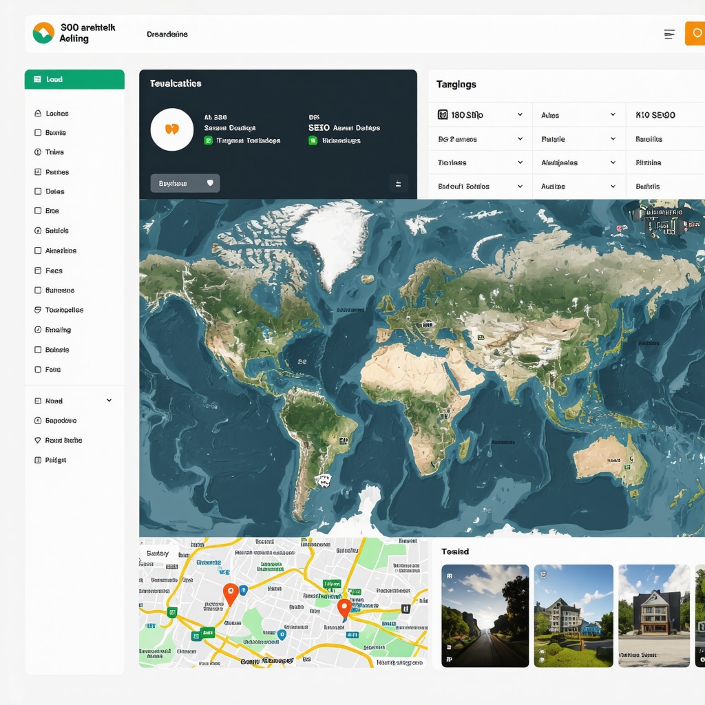 Dashboard displaying local SEO metrics and geo-targeted marketing maps for multi-location business