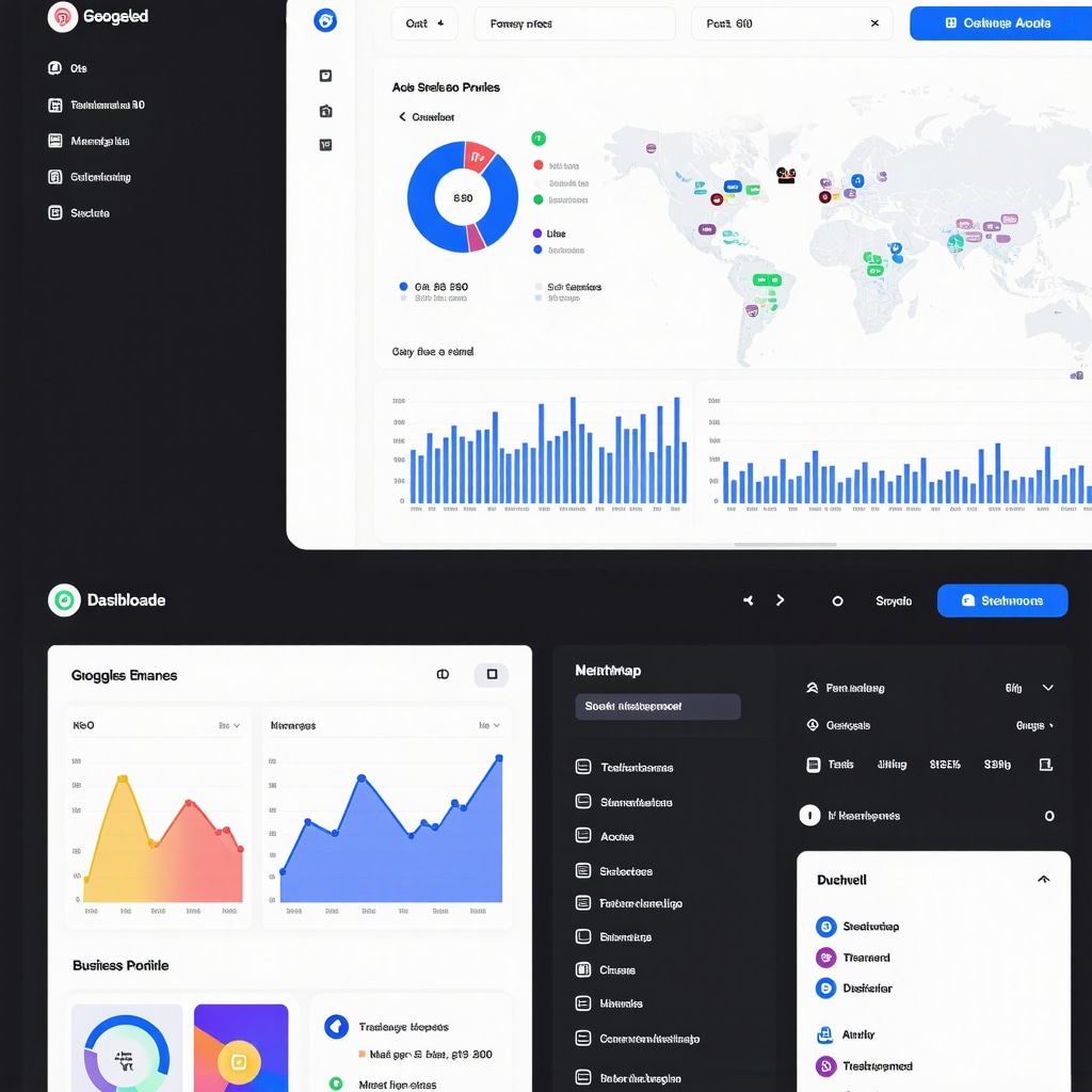 Dashboard displaying graphs and heatmaps of user interactions on Google Business Profile for local SEO