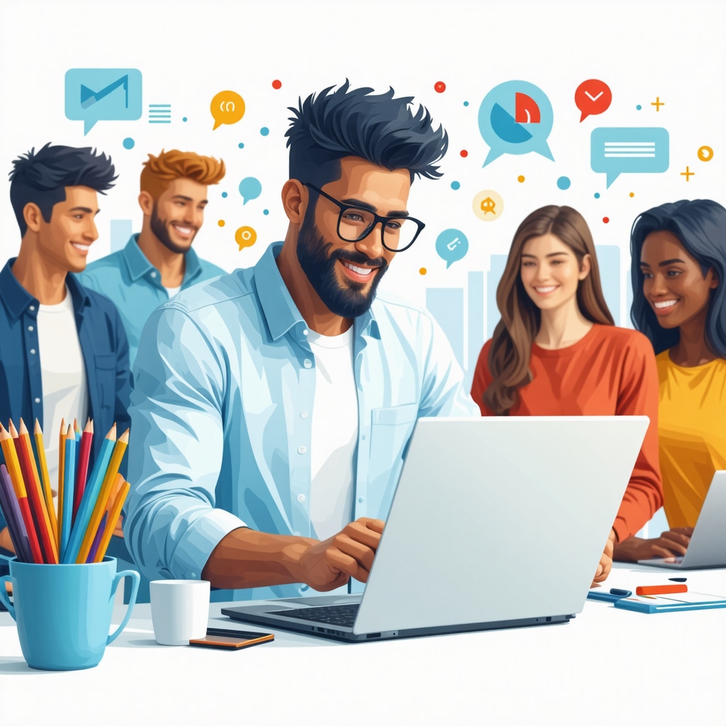 Local business owner using AI tools and community engagement to boost local SEO