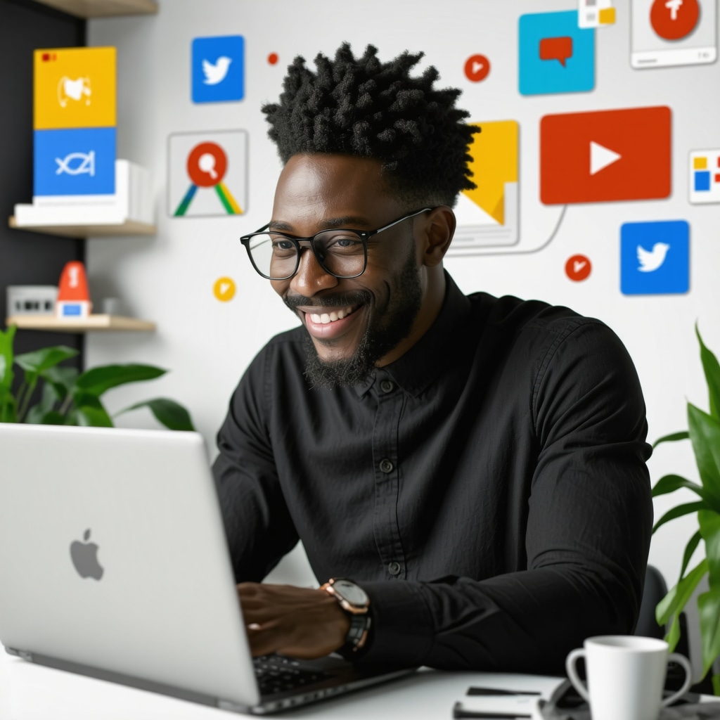 Business owner updating Google My Business profile with posts and Q&A for local SEO