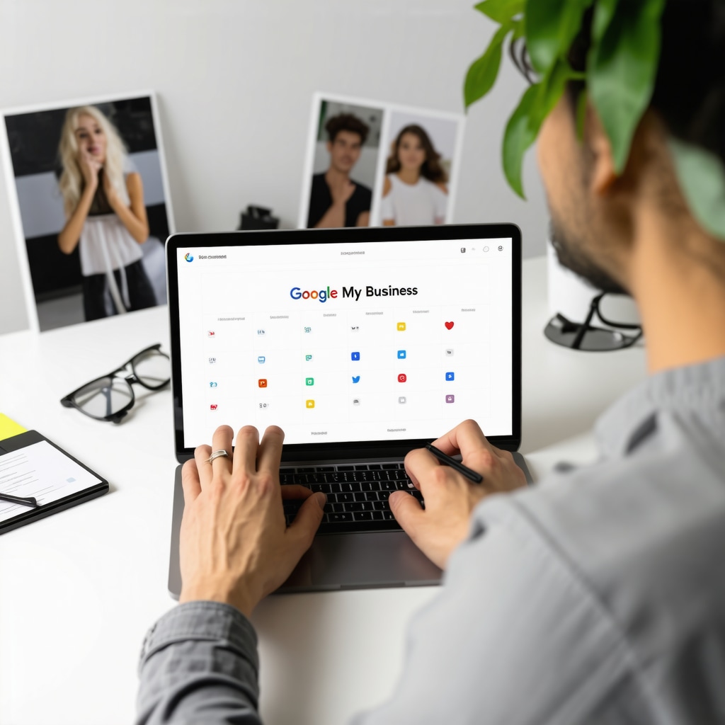 Business owner creating a content calendar integrating Google My Business and social media posts