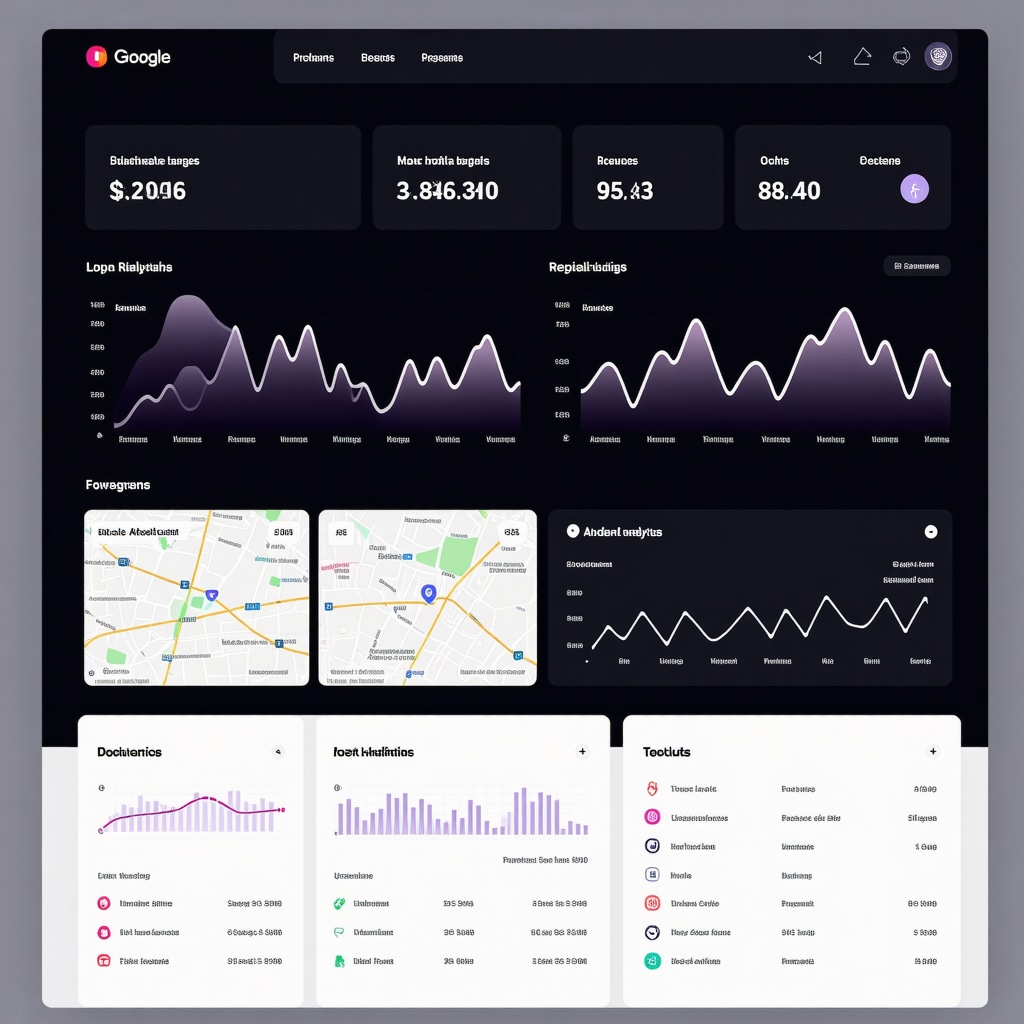 Dashboard showing predictive analytics and AI-driven insights for Google Maps SEO optimization
