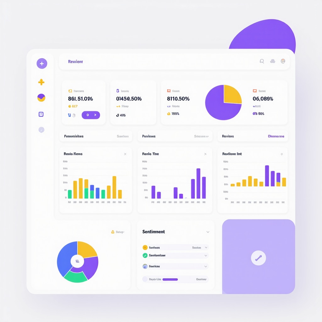 Dashboard showing analytics for Google My Business review sentiment and trends