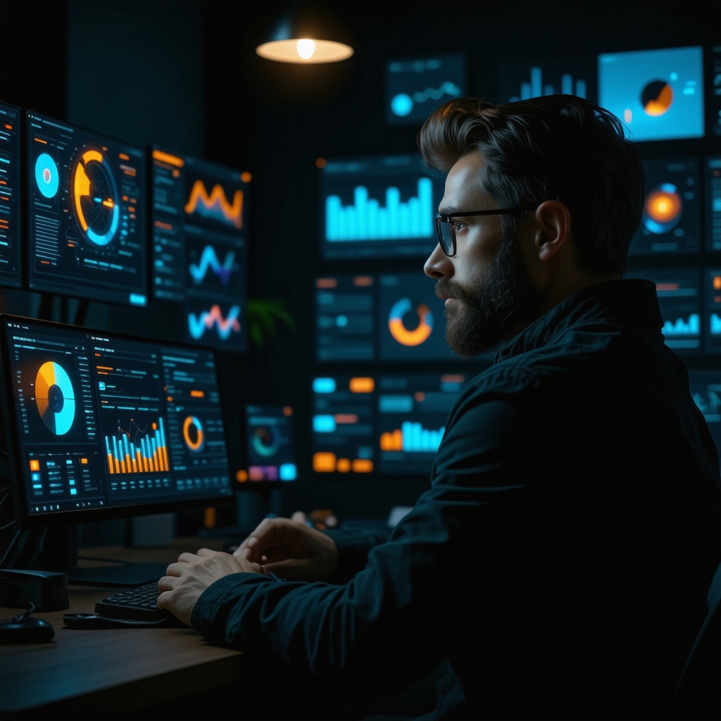 Digital marketer using AI analytics tools for local SEO strategy